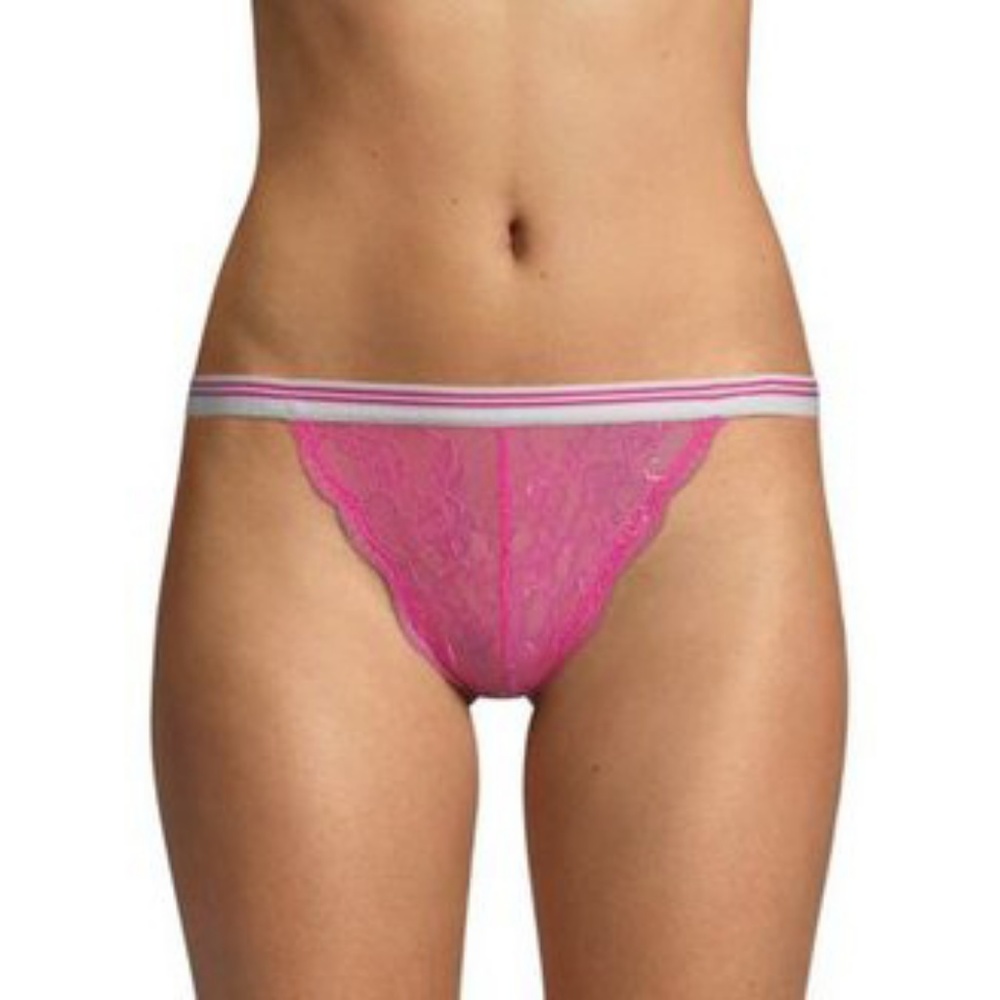SAM EDELMAN Pink Scallop Lace Tanga - Picture 1 of 7